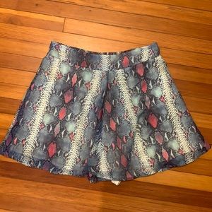 Two Cumberland blue and pink snakeskin skort